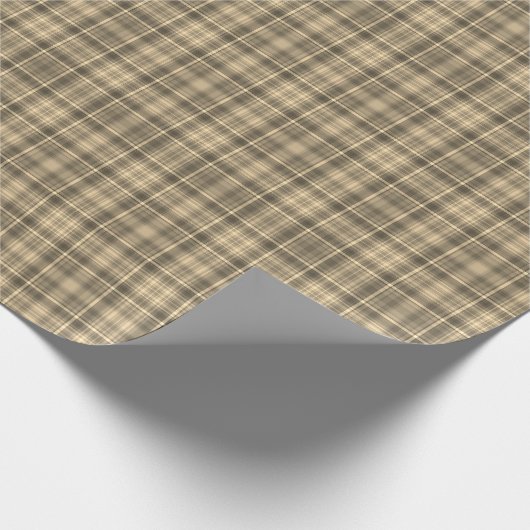 Sepia Plaid Wrapping Paper Cadeaupapier (Hoek)