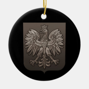 Sepia Poland Eagle Shield Keramisch Ornament