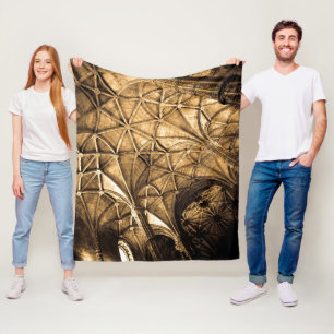 Sepia Portugese architectuur Fleece Deken