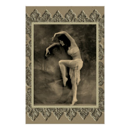 Sepia Poster met  danseres Kyra Perfect Poster
