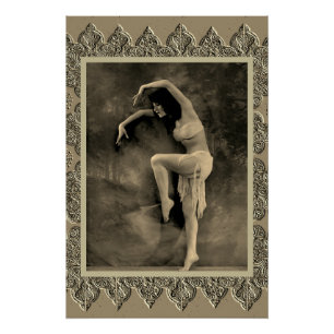 Sepia Poster met  danseres Kyra Perfect Poster