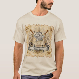 Sepia ridder Schild achternaam T-shirt