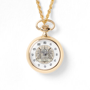 Sepia ridder Shield achternaam Horloge