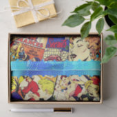 Sepia Romance Comic Book Hoesje Jumble Collage Tissuepapier (Geschenk)