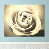 Sepia Roos Canvas Afdruk (Insitu (Houten vloer))