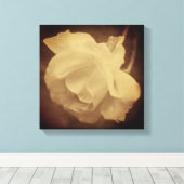 Sepia Roos met regendruppels  uitzien Canvas Afdruk (Insitu (Houten vloer))