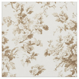 Sepia Roos Tak Toile Patroon Stof