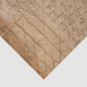 Sepia  rooster bladeren en script tissuepapier (Detail)