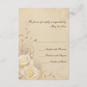 Sepia Rozen RSVP-kaarten RSVP Kaartje