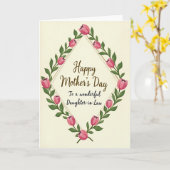 Sepia Script Schoondochter Kaart (Gele Bloem)
