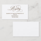 Sepia Script Wedding Registry Information Kaart (Voorkant / Achterkant)