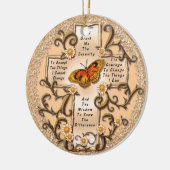 Sepia Serenity Cross Keramisch Ornament (Links)