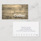 Sépia simple de carte perforée de café de fidélité (Devant / Derrière)
