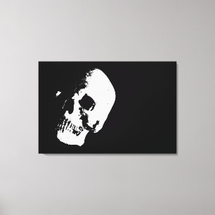 Sepia Skull Pop Art Verpakt Canvas - 3 Canvases SE Afdruk