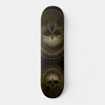 Sepia Skull-skateboard