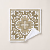 Sepia Spain Tiles Bad Handdoek (Wasdoekje)