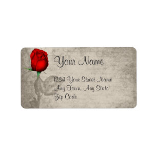 Sepia Spot Color Red Rosebud Wedding Etiket