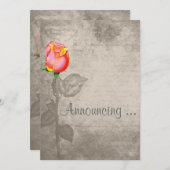 Sepia Spot Kleur Peace Roos bruiloft Kaart (Voorkant / Achterkant)