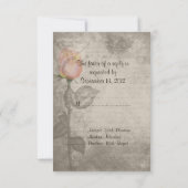 Sepia Spot Kleur Peace Roos Trouwen RSVP (Achterkant)