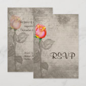 Sepia Spot Kleur Peace Roos Trouwen RSVP (Voorkant / Achterkant)