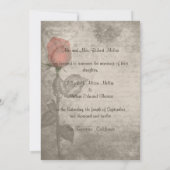 Sepia  Spot Kleur Roos Bud Wedding Kaart (Achterkant)
