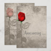 Sepia  Spot Kleur Roos Bud Wedding Kaart (Voorkant / Achterkant)