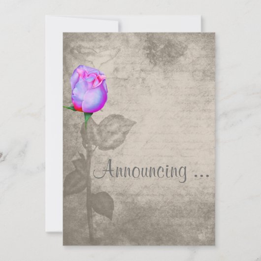 Sepia Spot Kleur Roos Bud Wedding Kaart (Voorkant)