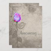 Sepia Spot Kleur Roos Bud Wedding Kaart (Voorkant / Achterkant)