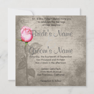 Sepia Spot Kleur Roze Rose Wedding Kaart