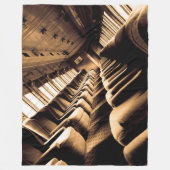 Sepia Steam Train Interior Fleece Deken (Voorkant)