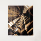 Sepia Steam Train Interior Wandkleed (Voorkant)