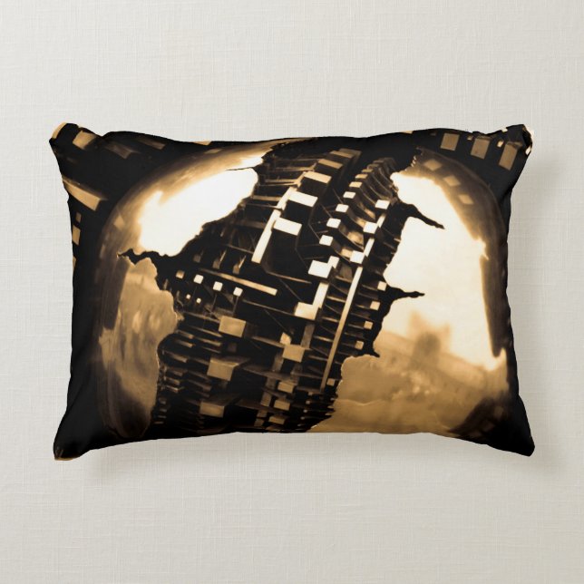 Sepia Steampunk Accent Kussen (Voorkant)