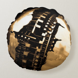 Sepia Steampunk Rond Kussen