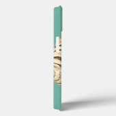 Sepia Striped Shell op Blauwgroen Case-Mate iPhone Case (Achterkant / Rechts)