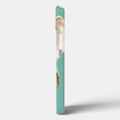 Sepia Striped Shell op Blauwgroen Case-Mate iPhone Case (Achterkant / Links)