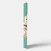 Sepia Striped Shell op Blauwgroen Case-Mate iPhone Case (Achterkant / Rechts)