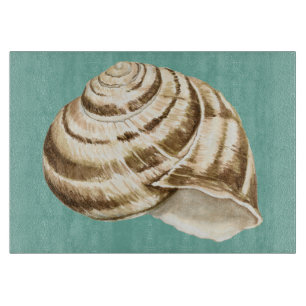 Sepia Striped Shell op Blauwgroen Snijplank