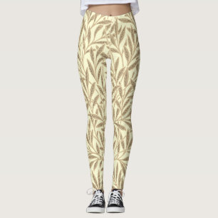 sepia Tan Willow Leaves Botanisch Leggings