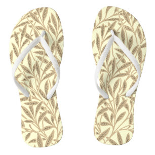 sepia Tan Willow Leaves Botanisch Teenslippers