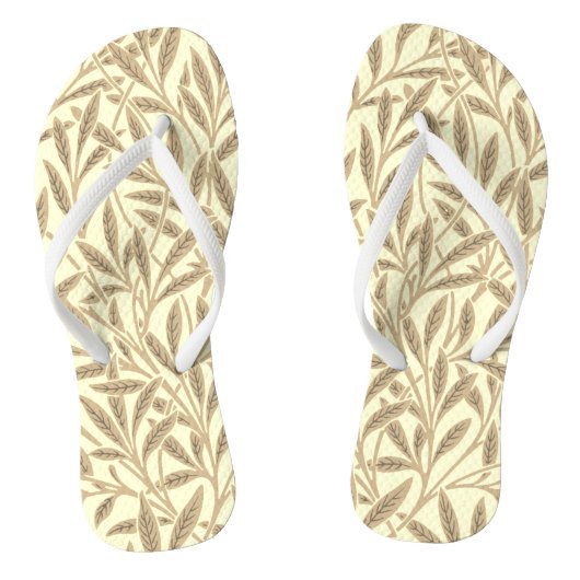 sepia Tan Willow Leaves Botanisch Teenslippers (Voetbed)