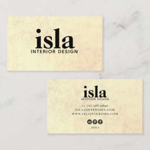 Sepia Textuur Interieurontwerper Visitekaartje