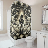 Sepia-Tinted Zeemeermin Elegantie - Fantasy Douchegordijn (In situ)
