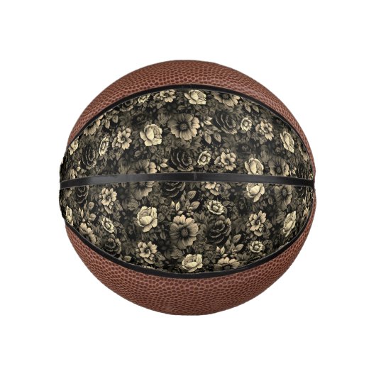 Sepia Tone  bloemenprint Basketbal (Voorkant)