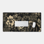 Sepia Tone  bloemenprint Bureaumat (Keyboard & Muis)