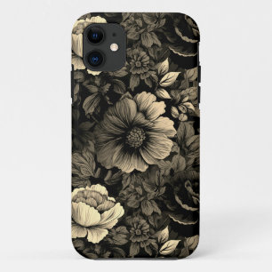 Sepia Tone  bloemenprint iPhone 11 Hoesje