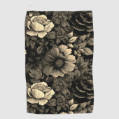 Sepia Tone bloemenprint Golfhanddoek (Voorkant)