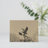 Sepia Tone Eagle Weather vane Briefkaart (Staand voorkant)
