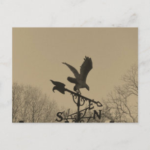 Sepia Tone Eagle Weather vane Briefkaart