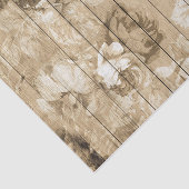 Sepia Tone Flowers en Rozen op hout Tissuepapier (Detail)
