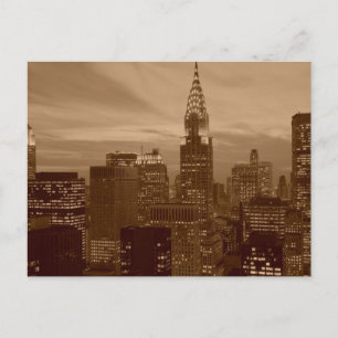 Sepia Tone New York City Briefkaart